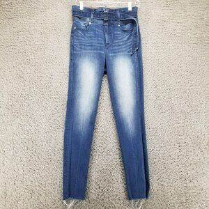 Express Jeans Womens 4 Blue Super High Rise Ankle Legging Stretch Denim